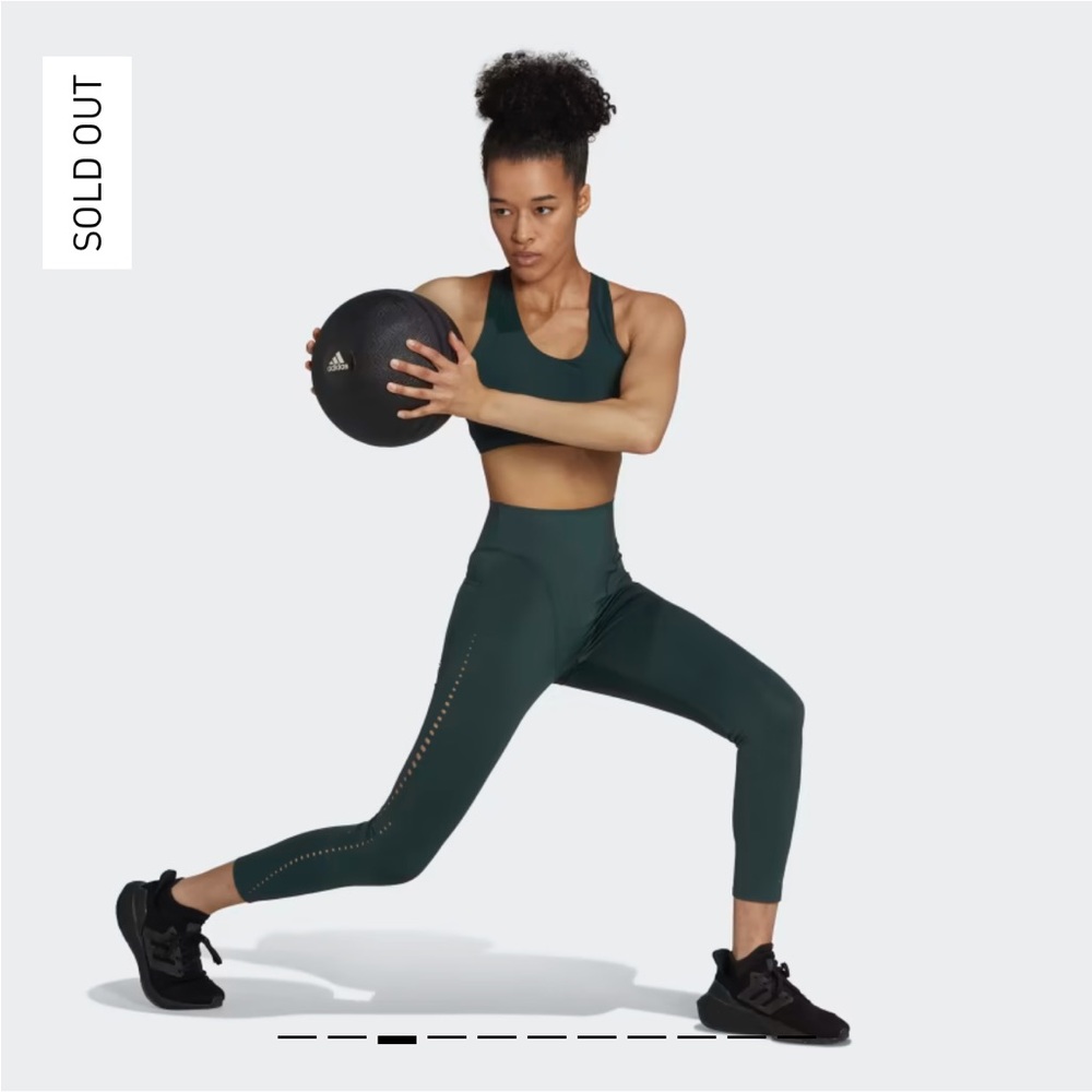 NWT Sold out gym/ workout set by adidas in dark green Sz large